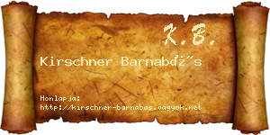 Kirschner Barnabás névjegykártya